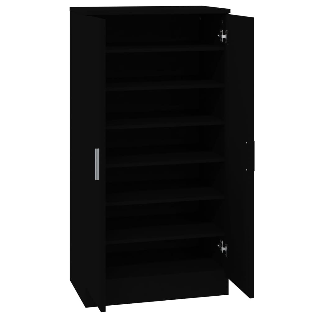 vidaXL Παπουτσοθήκη Μαύρη 55x35x108 εκ. από Επεξεργασμένο Ξύλο