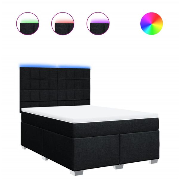 vidaXL &Kappa;&rho;&epsilon;&beta;ά&tau;&iota; Boxspring &mu;&epsilon; &Sigma;&tau;&rho;ώ&mu;&alpha; &Mu;&alpha;ύ&rho;&omicron; 160x200 &epsilon;&kappa;. &Upsilon;&phi;&alpha;&sigma;&mu;ά&tau;&iota;&nu;&omicron;