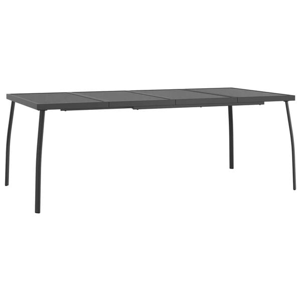 vidaXL Τραπέζι Κήπου Ανθρακί με Πλέγμα 200x100x72 εκ. Ατσάλινο