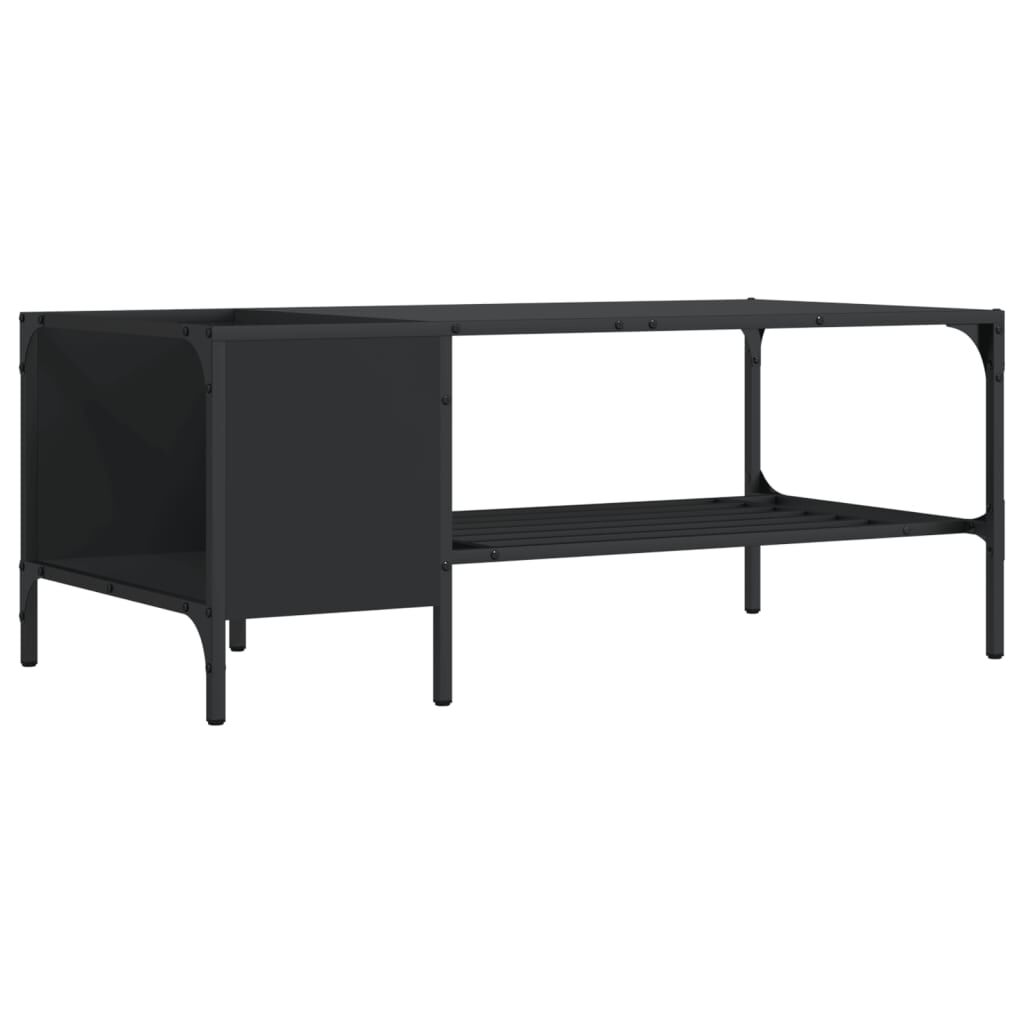 vidaXL Τραπεζάκι Σαλονιού με Ράφι Μαύρο 100x51x40 εκ. Επεξεργ. Ξύλο
