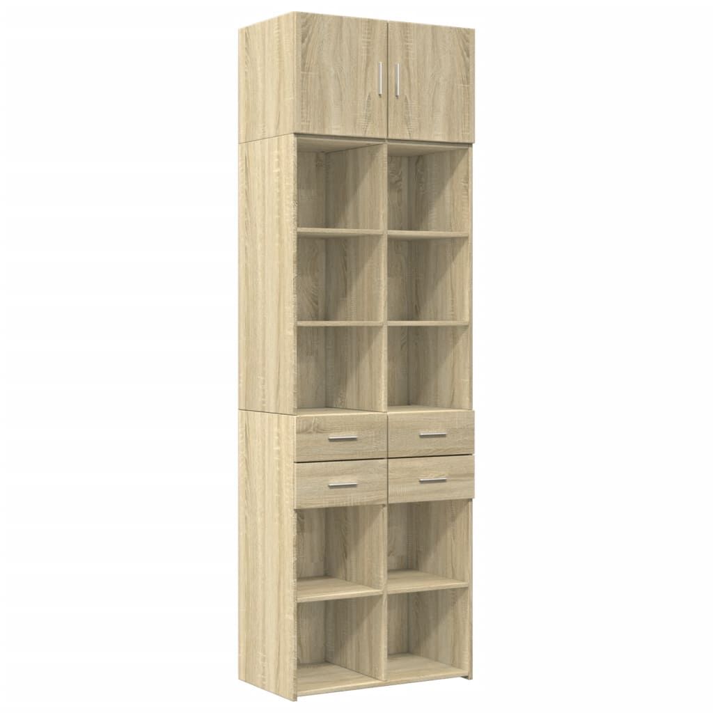 vidaXL Ραφιέρα με Ντουλάπια Sonoma Δρυς 70x42,5x225 εκ. Επεξ. Ξύλο