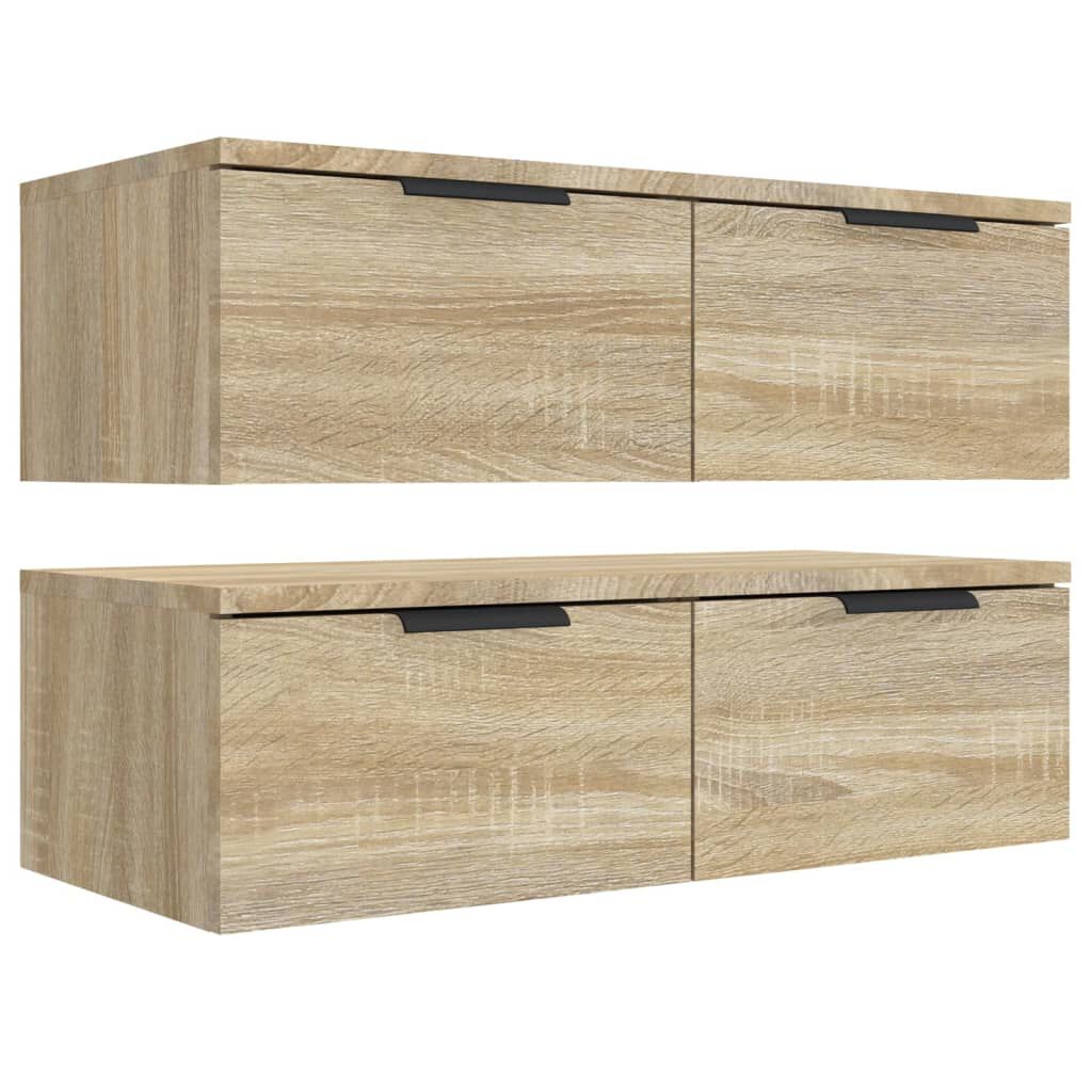 vidaXL Ντουλάπια Τοίχου 2 τεμ. Sonoma Δρυς 68x30x20 εκ. Επεξ. Ξύλο
