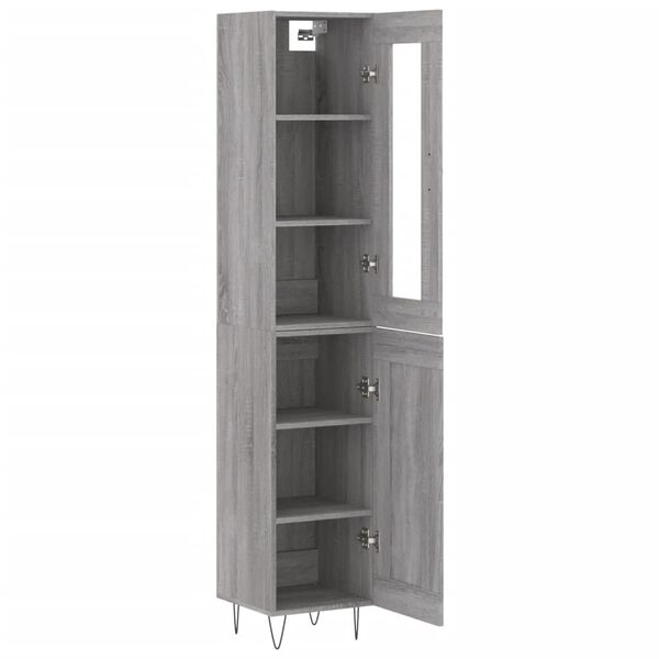 vidaXL Μπουφές Sonoma Γκρι 34,5 x 34 x 180 εκ. από Επεξεργασμένο Ξύλο
