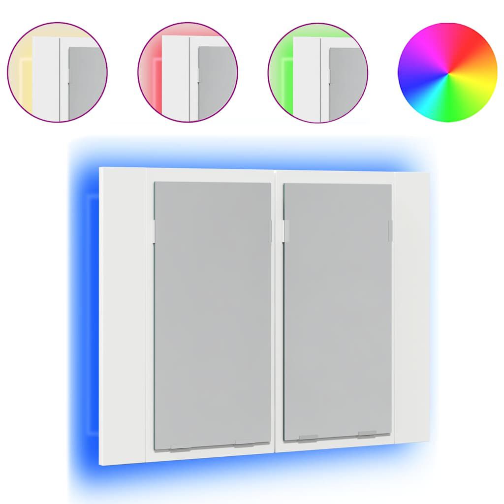 vidaXL Καθρέφτης Μπάνιου με Ντουλάπι LED Λευκός 60x12x45 εκ. Ακρυλικός