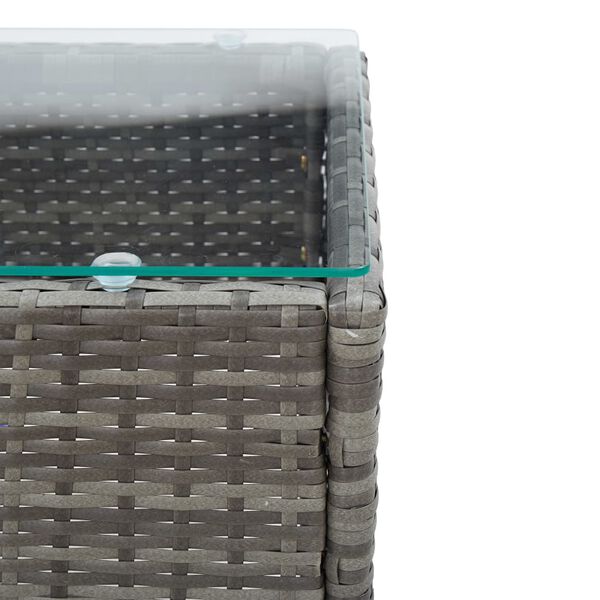 vidaXL Τραπεζάκι Σαλονιού Γκρι 60 x 40 x 36 εκ. από Συνθετικό Ρατάν