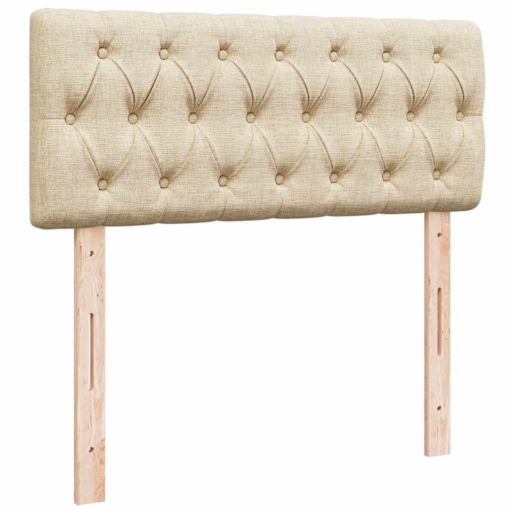 vidaXL Κρεβάτι Boxspring με Στρώμα Κρεμ 120x190 εκ. Υφασμάτινο