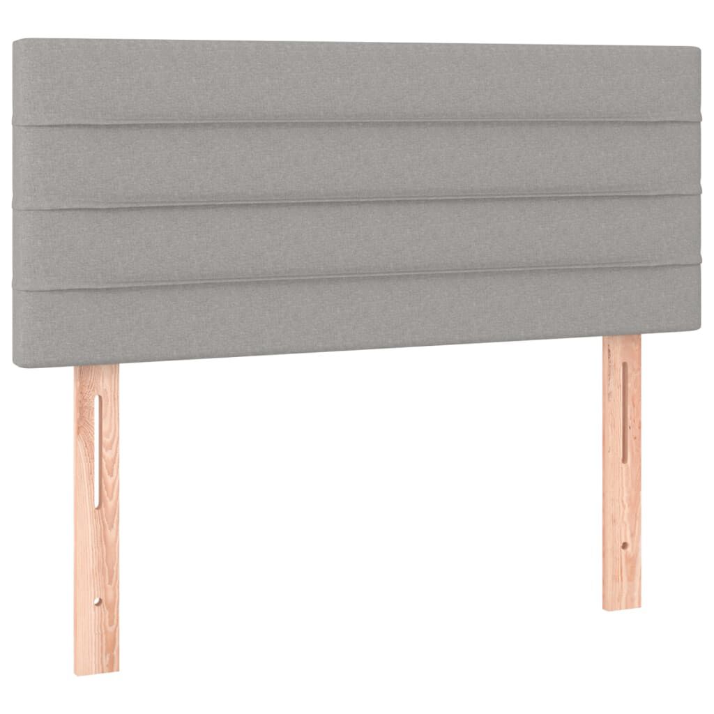 vidaXL Κρεβάτι Boxspring με Στρώμα Ανοιχτό Γκρι 90x200 εκ. Υφασμάτινο