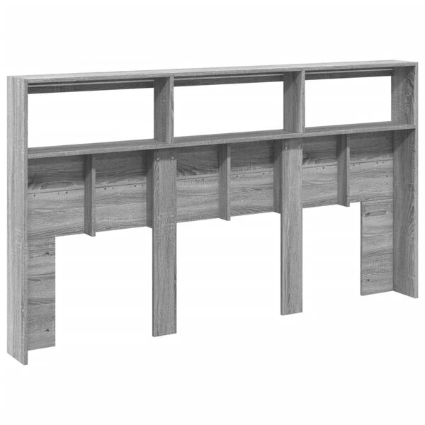 vidaXL Κεφαλάρι με Αποθηκ. Χώρο & LED Γκρι Sonoma 180x17x102 εκ.