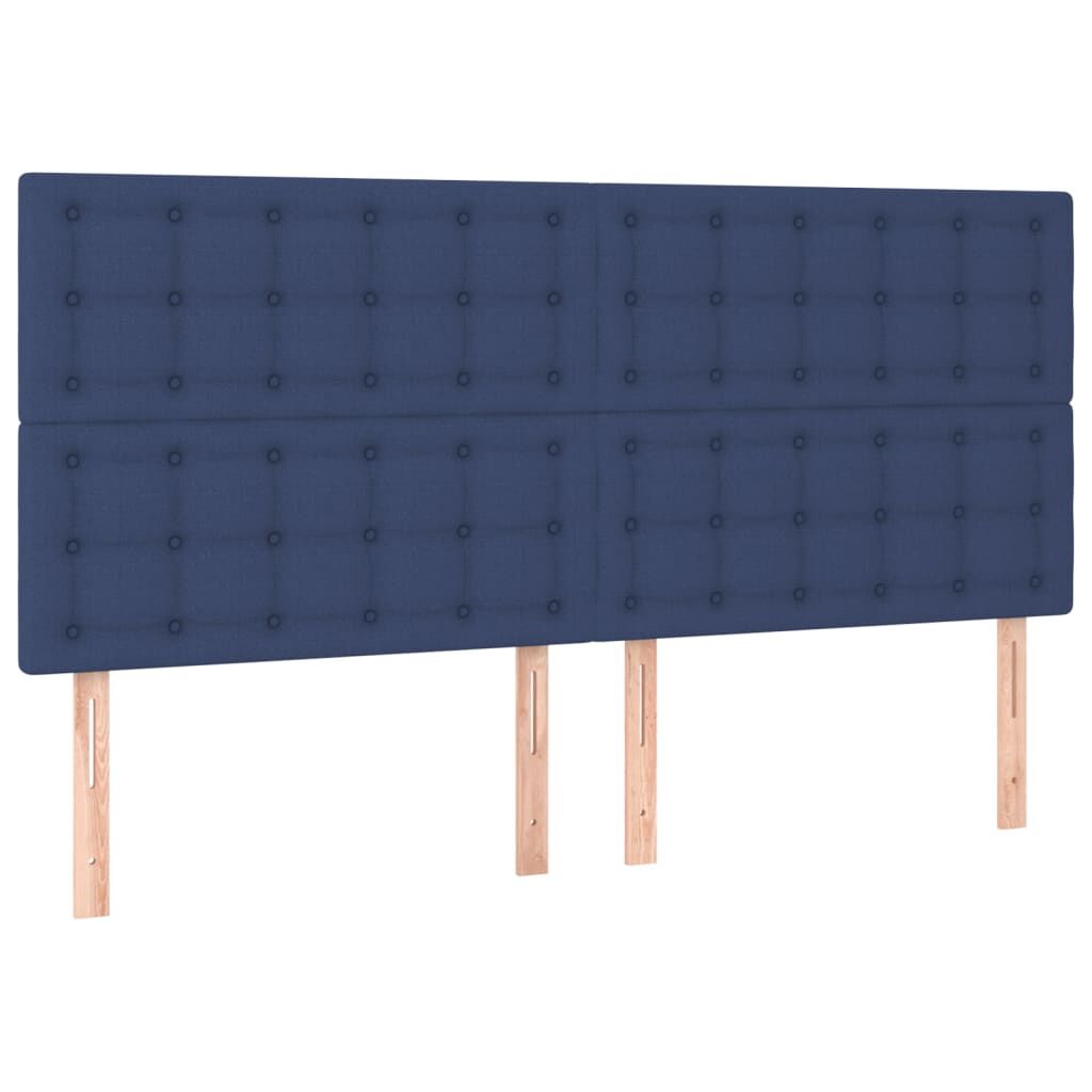 vidaXL Κρεβάτι Boxspring με Στρώμα & LED Μπλε 160x200 εκ. Υφασμάτινο