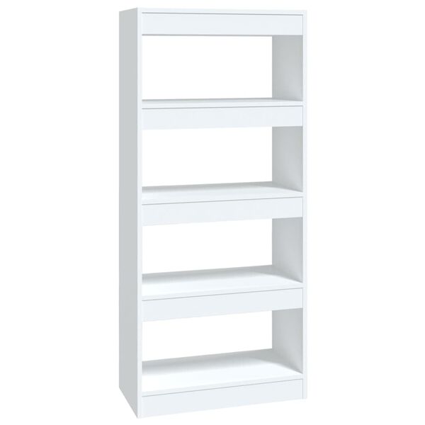 vidaXL Βιβλιοθήκη/Διαχωρ. Χώρου Λευκό 60x30x135 εκ. Επεξεργασμένο Ξύλο