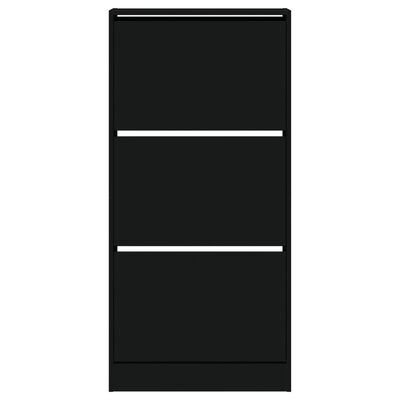 vidaXL Παπουτσοθήκη Μαύρη 60x21x125,5 εκ. από Επεξεργασμένο Ξύλο