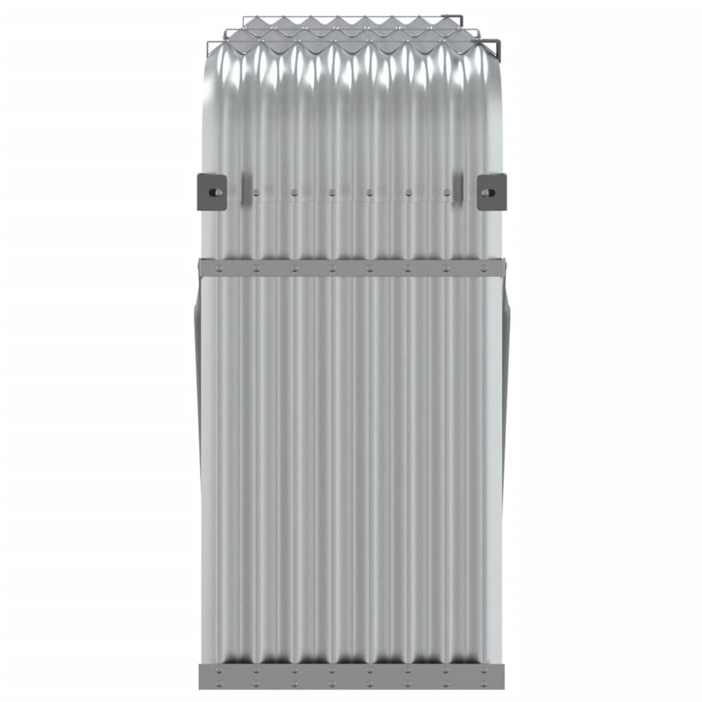 vidaXL Ξυλοθήκη Ασημί 180x45x100 εκ. από Γαλβανισμένο Ατσάλι