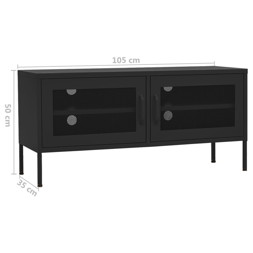 vidaXL Έπιπλο Τηλεόρασης Μαύρο 105x35x50 εκ. από Ατσάλι