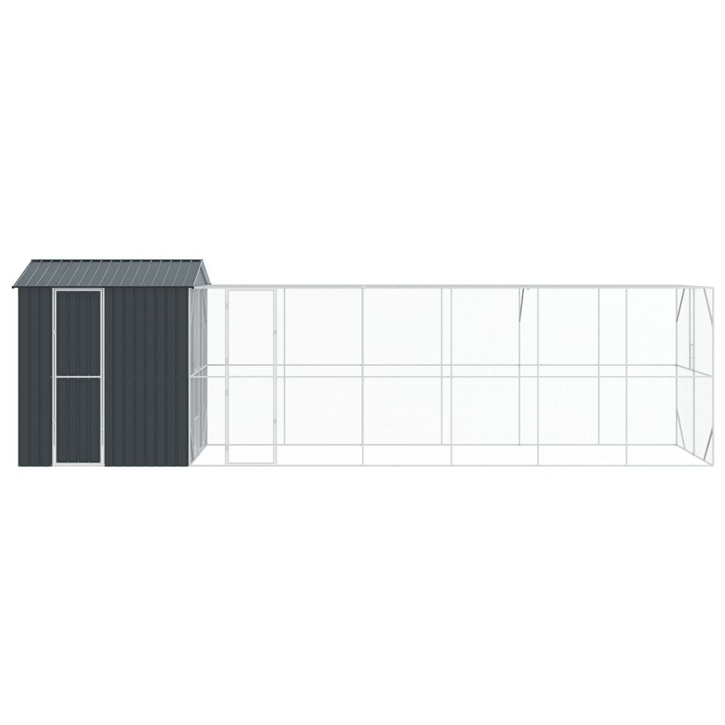 Aviary για Πουλιά vidaXL με Προέκταση Ανθρακί 210x817x247 εκ Ατσάλι