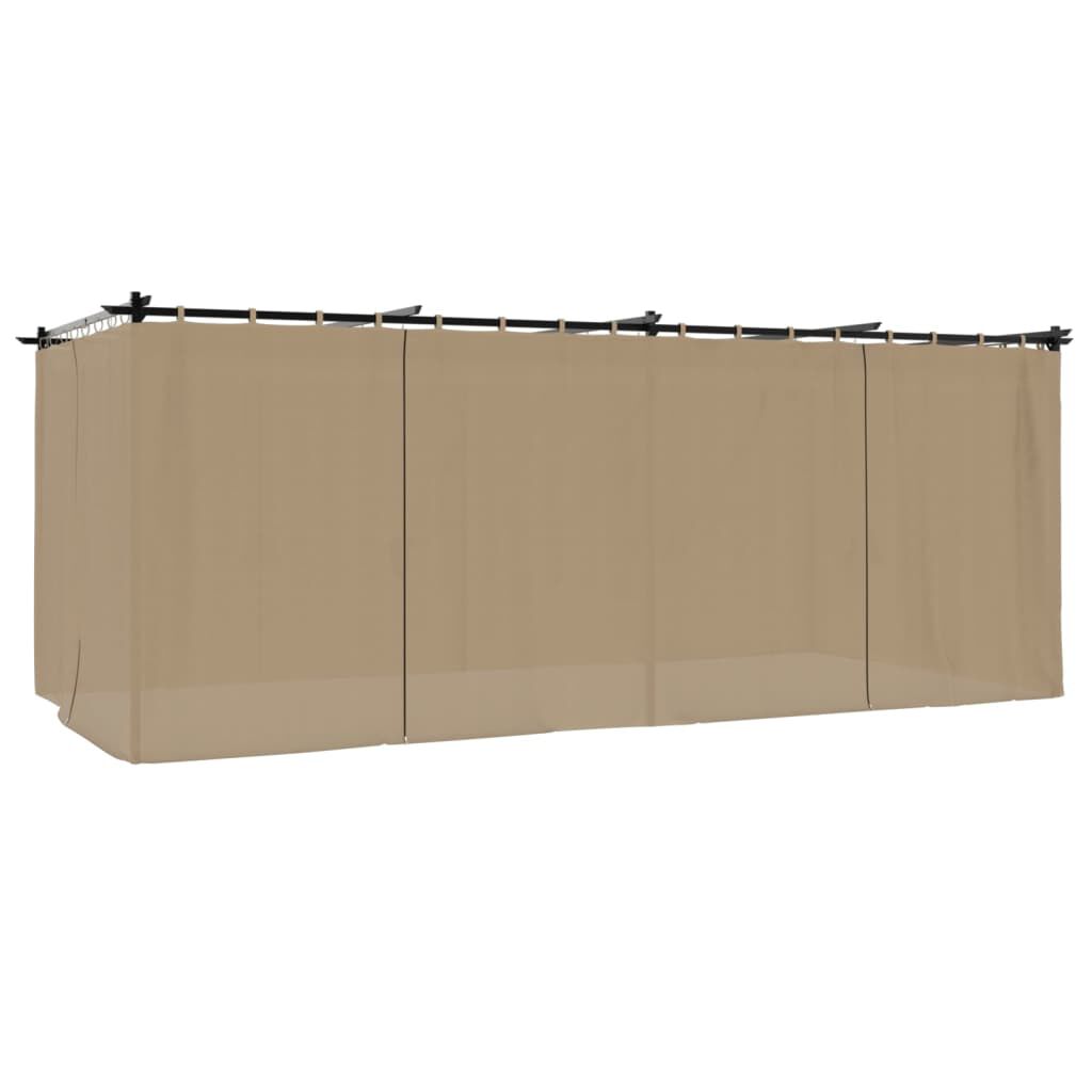vidaXL Κιόσκι με Κουρτίνες Taupe 6x3 μ. Ατσάλινο