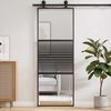 vidaXL Συρόμενη Πόρτα Μαύρο 76 x 205 cm Σκληρυμένο γυαλί και Αλουμίνιο