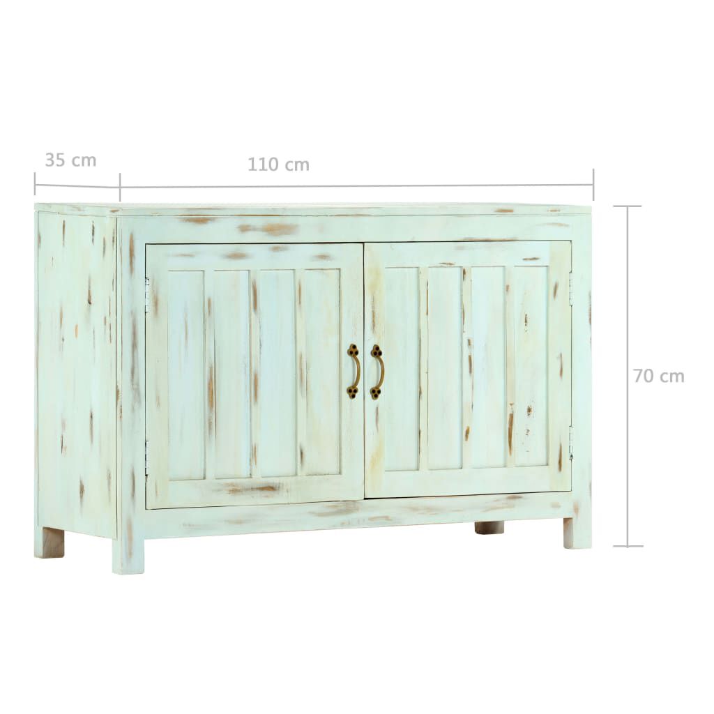 vidaXL Ντουλάπι Γαλάζιο 110 x 35 x 70 εκ. από Μασίφ Ξύλο Μάνγκο