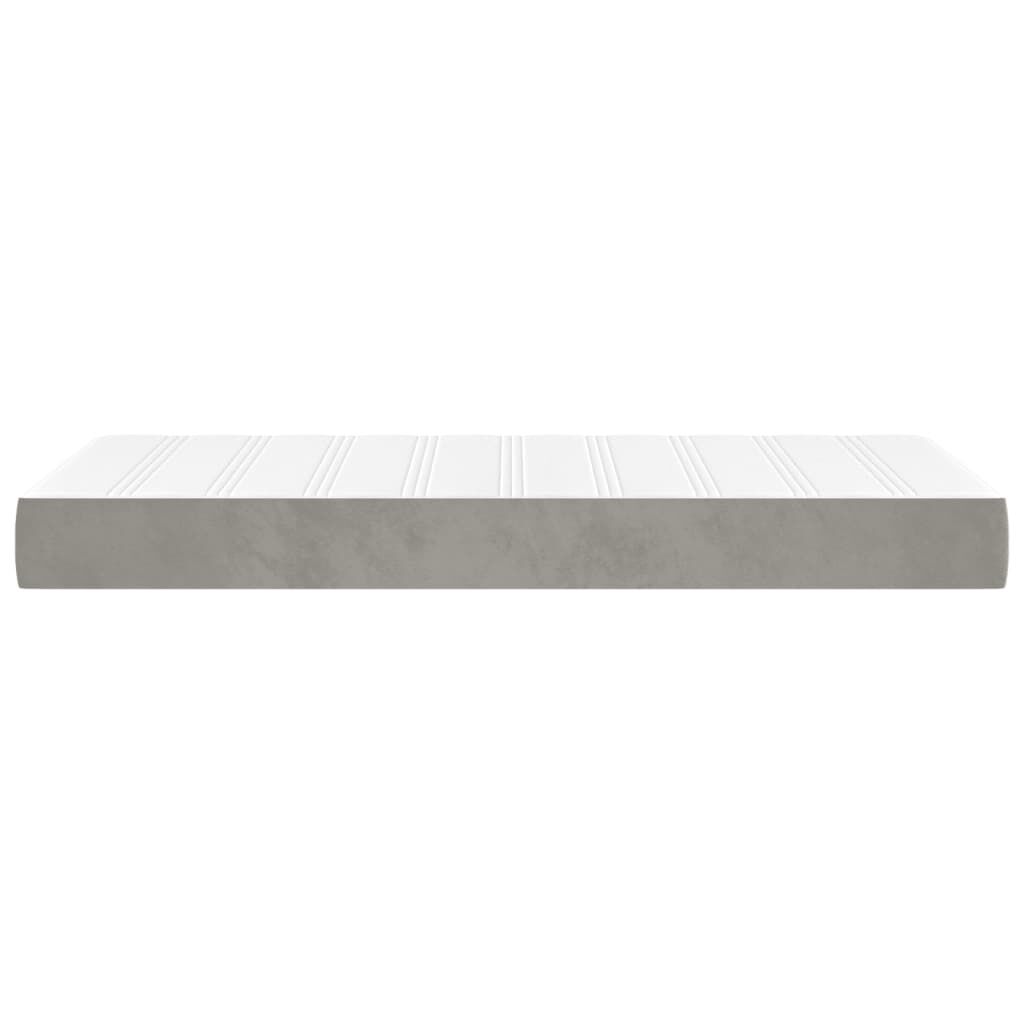 vidaXL Στρώμα με Pocket Springs Ανοιχτό Γκρι 120x190x20 εκ. Βελούδινο