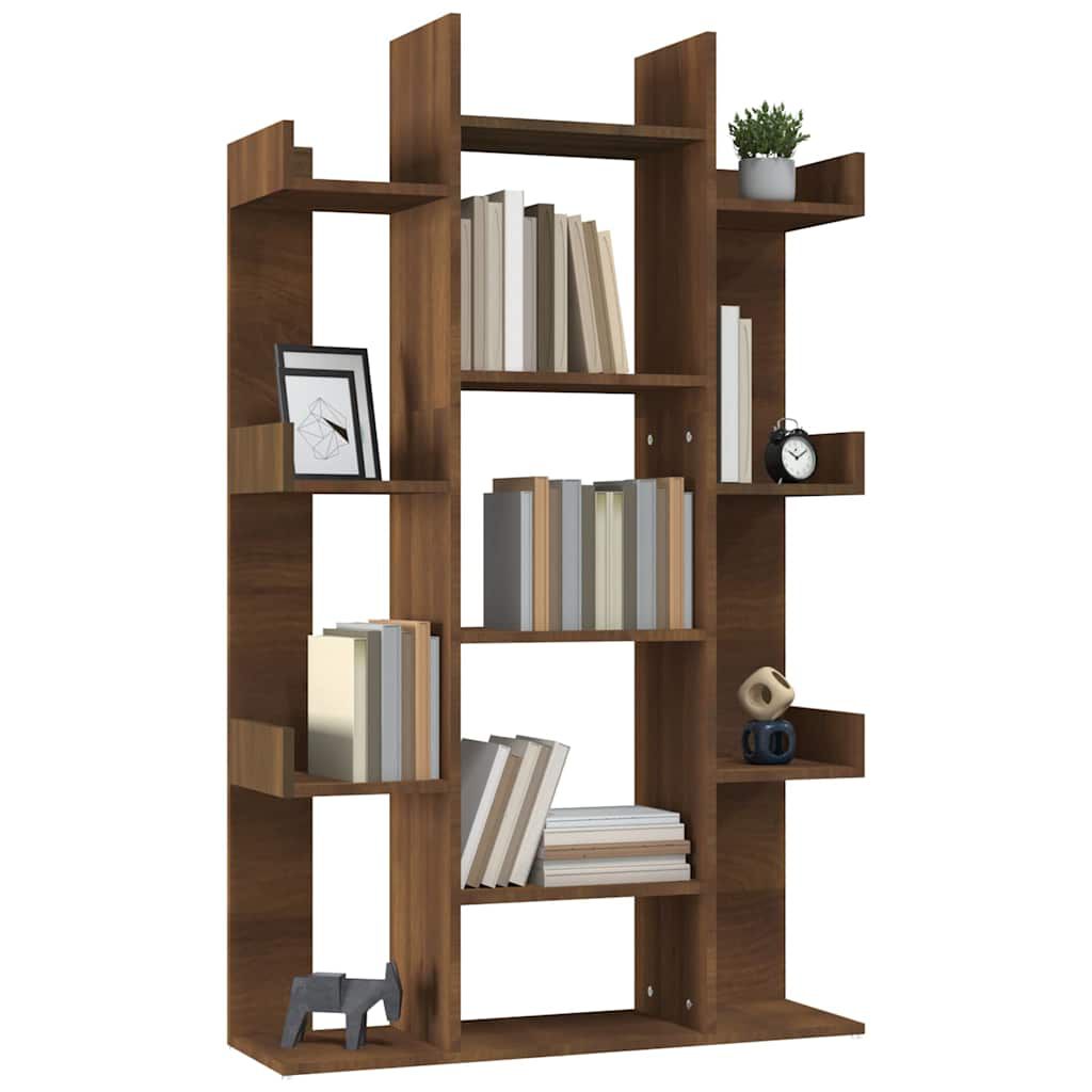 vidaXL Βιβλιοθήκη Καφέ Δρυς 86x25,5x140 εκ. από Επεξεργασμένο Ξύλο
