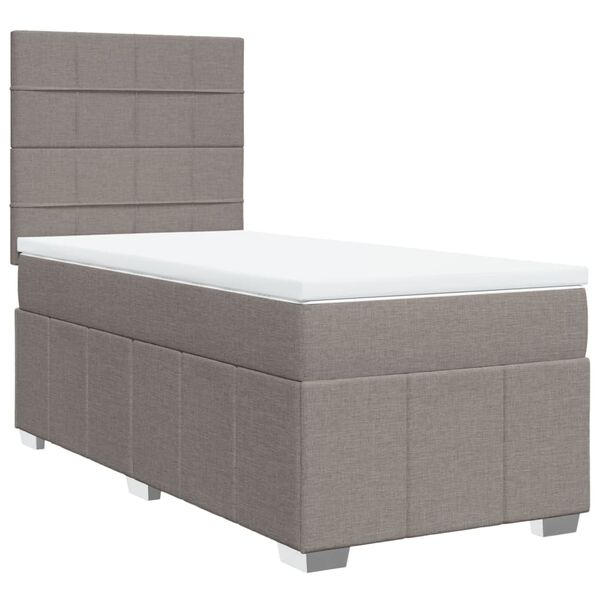 vidaXL &Kappa;&rho;&epsilon;&beta;ά&tau;&iota; Boxspring &mu;&epsilon; &Sigma;&tau;&rho;ώ&mu;&alpha; Taupe 90x200 &epsilon;&kappa;. &Upsilon;&phi;&alpha;&sigma;&mu;ά&tau;&iota;&nu;&omicron;