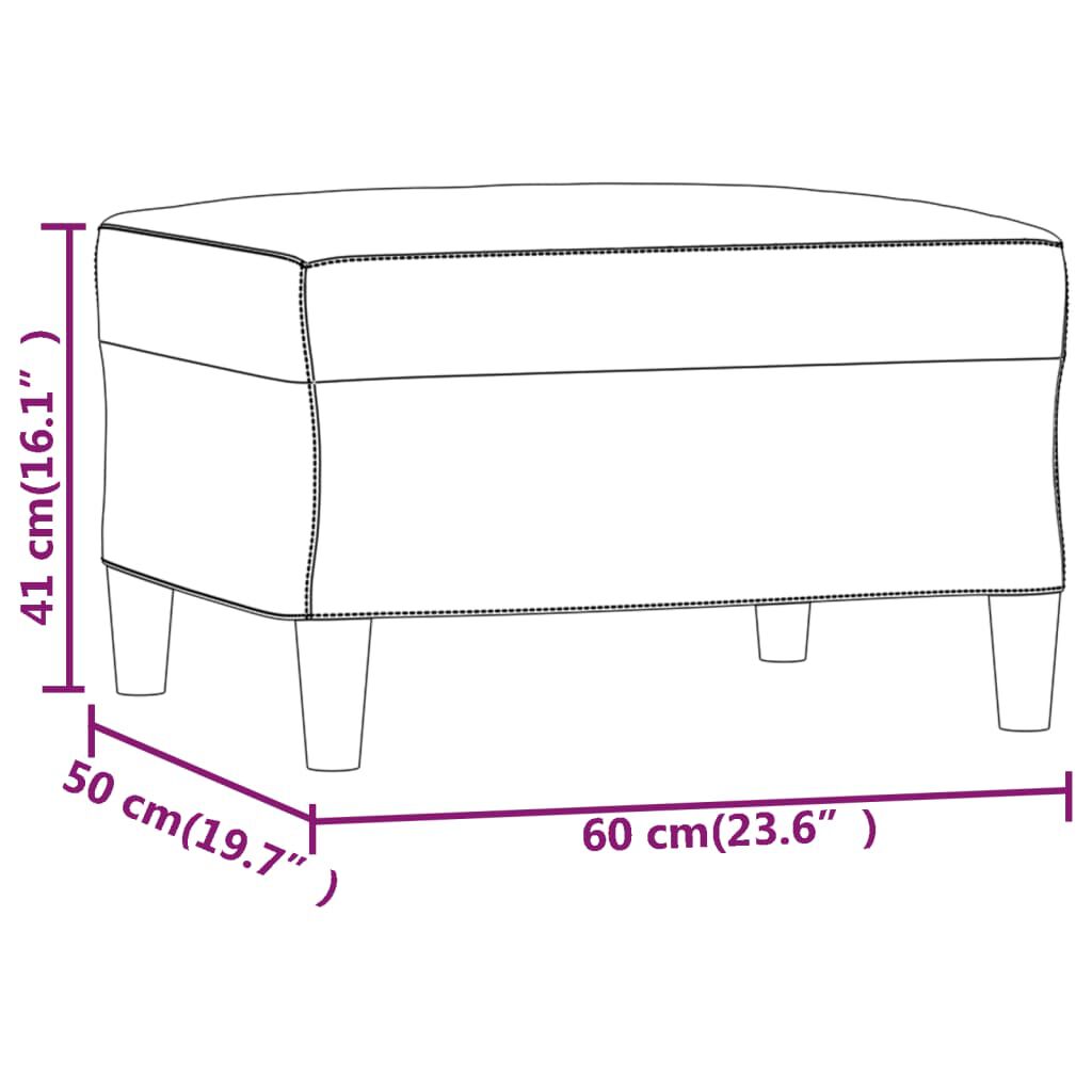 vidaXL Υποπόδιο Ανοιχτό Γκρι 60 x 50 x 41 εκ. Υφασμάτινο