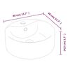 vidaXL Νιπτήρας Στρογγυλός Λευκός 40 x 14,5 εκ. Κεραμικός