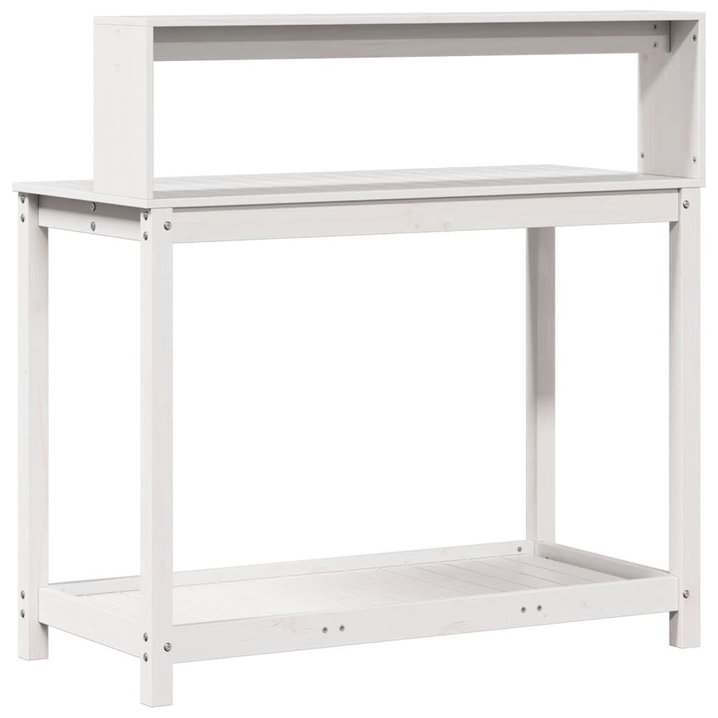 vidaXL Τραπέζι Κηπουρικής με Ράφια 108x50x109,5 εκ. Μασίφ Ξύλο Πεύκου