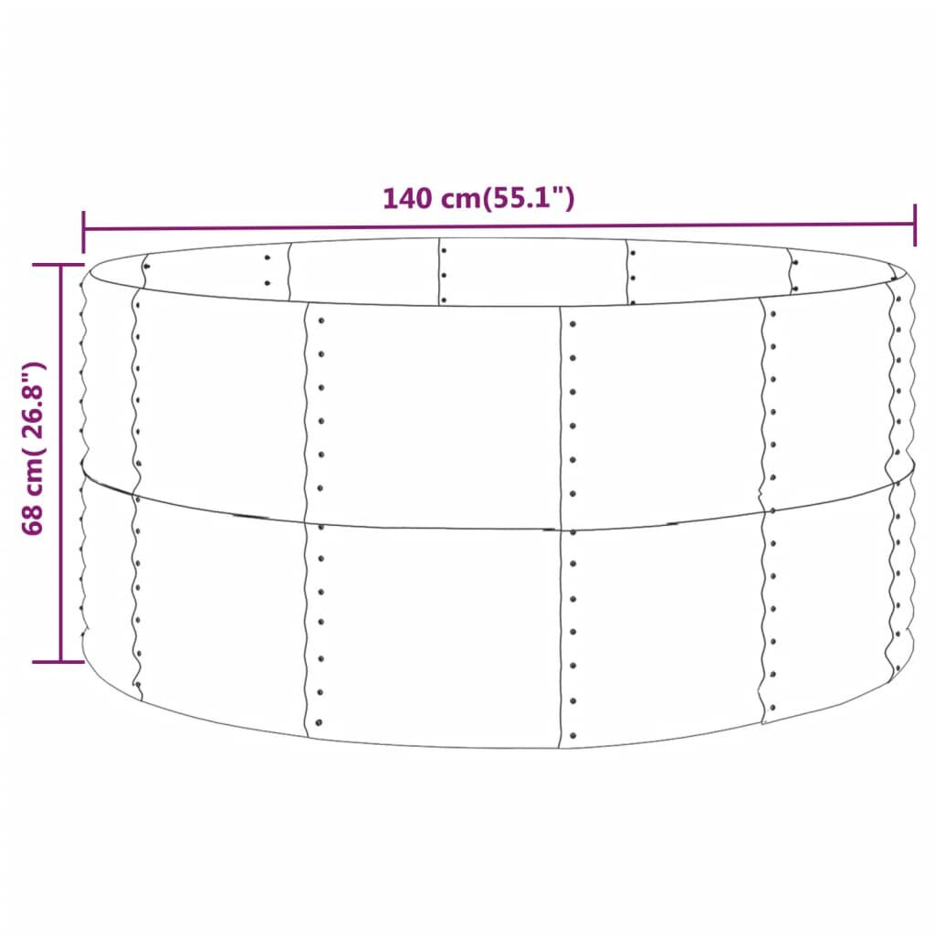 vidaXL Ζαρντινιέρα Γκρι 140x140x68 εκ. Ατσάλι με Ηλεκτρ. Βαφή Πούδρας