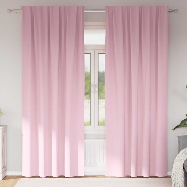 vidaXL Κουρτίνες 2 pcs Μωρουδίστικο Ροζ 245 x 140 εκ. Πολυεστέρας