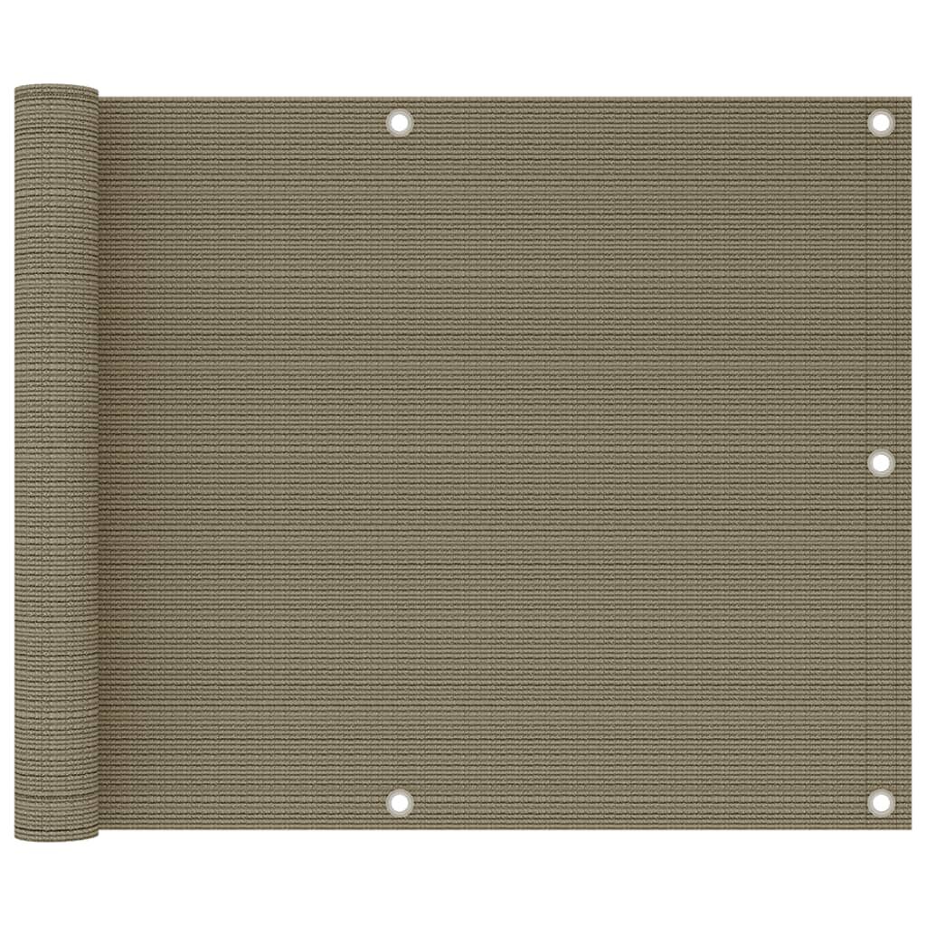 vidaXL Διαχωριστικό Βεράντας Taupe 75 x 300 εκ. από HDPE