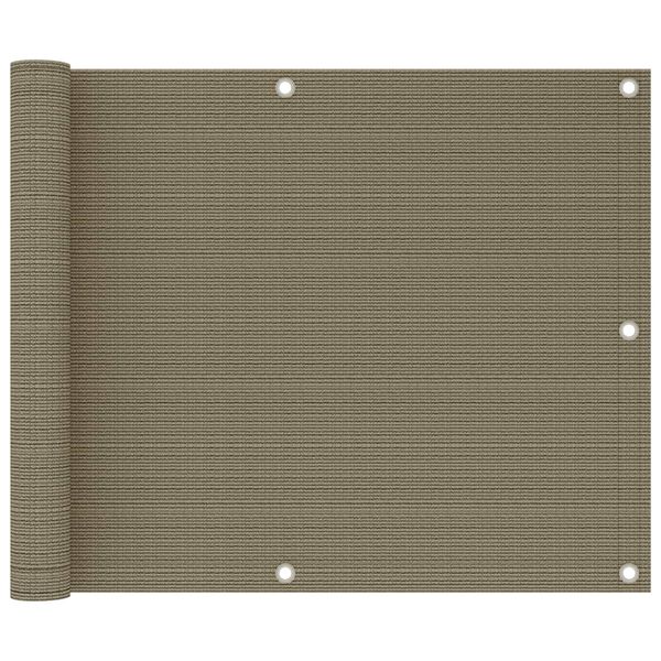 vidaXL Διαχωριστικό Βεράντας Taupe 75 x 300 εκ. από HDPE