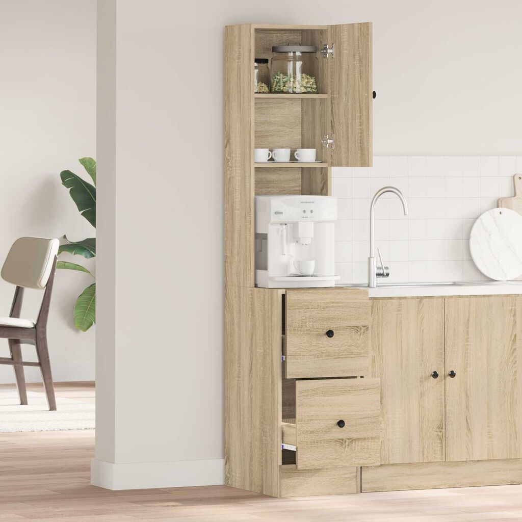 vidaXL Ντουλάπα Κουζίνας Μπεζ 35 x 50 x 180 εκ. Επεξεργασμένο ξύλο