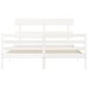 vidaXL Πλαίσιο Κρεβατιού με Κεφαλάρι Λευκό 160x200 εκ. Μασίφ Ξύλο