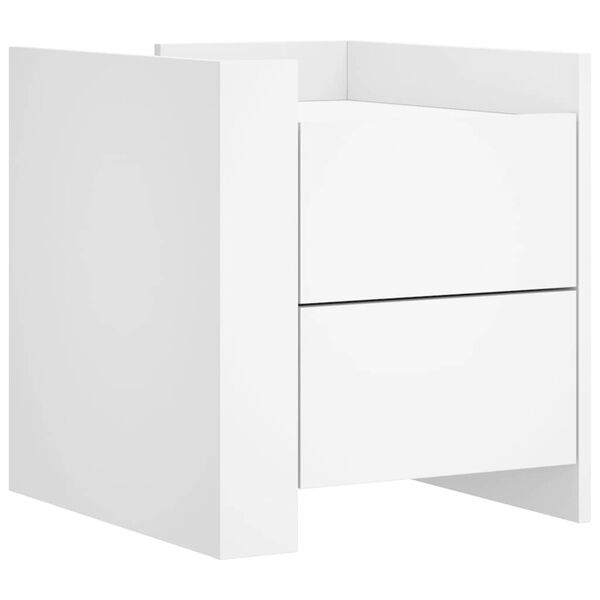 vidaXL Κομοδίνο Λευκό 45x50x50 εκ. από Επεξεργασμένο Ξύλο