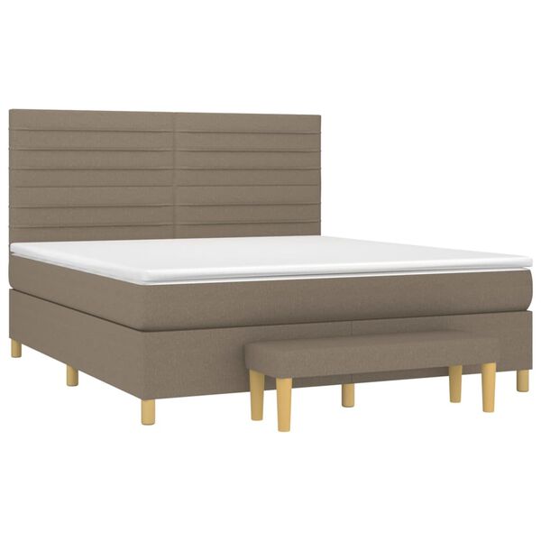 vidaXL &Kappa;&rho;&epsilon;&beta;ά&tau;&iota; Boxspring &mu;&epsilon; &Sigma;&tau;&rho;ώ&mu;&alpha; Taupe 180x200 &epsilon;&kappa;. &Upsilon;&phi;&alpha;&sigma;&mu;ά&tau;&iota;&nu;&omicron;