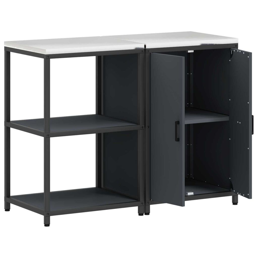 vidaXL Σετ Αποθήκευσης Κουζίνας 2 pcs Ανθρακί 120 x 50 x 92 εκ.