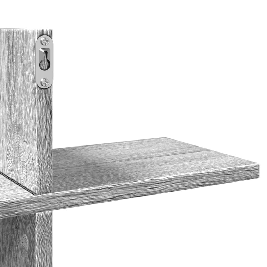 vidaXL Ραφιέρα Τοίχου Γκρι Sonoma 124,5x18x60,5 εκ. Επεξεργασμένο Ξύλο