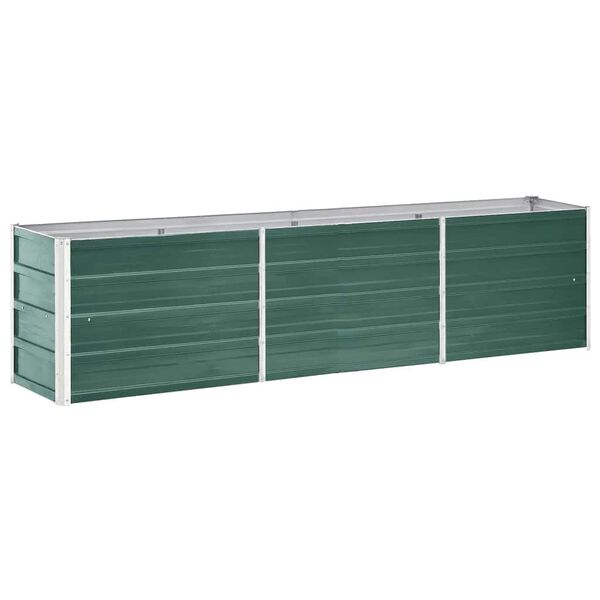 vidaXL Ζαρντινιέρα Υπερυψωμένη Πράσινη 240x40x45 εκ. Γαλβαν. Χάλυβας