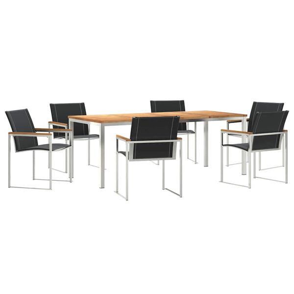 vidaXL ΣετΤραπεζαρίαςΚήπου 7 pcs Στερεό Τικ