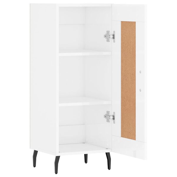 vidaXL Ντουλάπι Γυαλιστερό Λευκό 34,5x34x90 εκ. Επεξεργασμένο Ξύλο