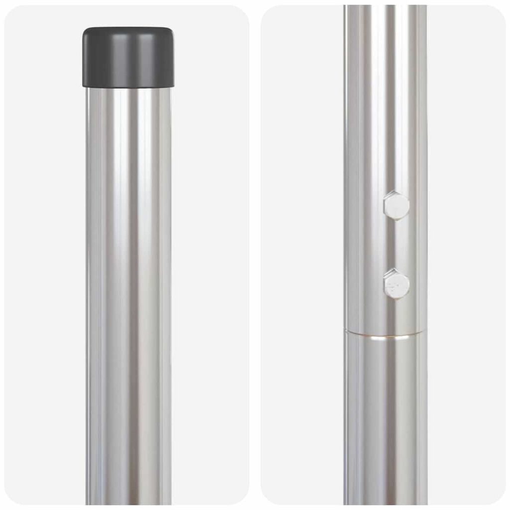 vidaXL Πό posts φράχτη 2 pcs Ασημί 210 cm Ατσάλι με Επικάλυψη Πούδρας