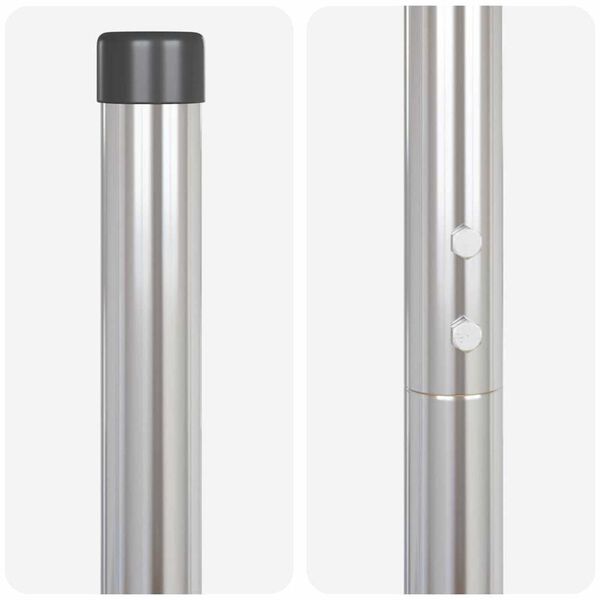 vidaXL Πό posts φράχτη 2 pcs Ασημί 210 cm Ατσάλι με Επικάλυψη Πούδρας