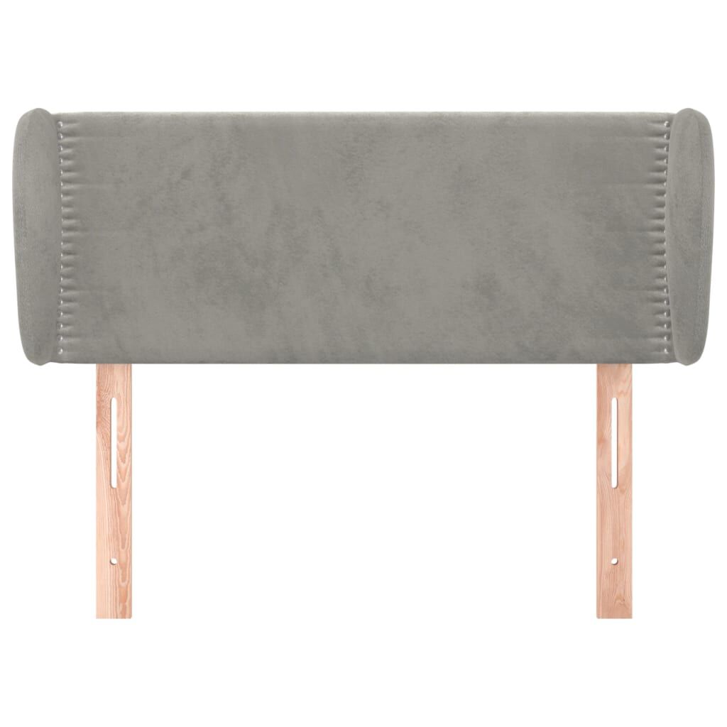 vidaXL Κεφαλάρι με Πτερύγια Ανοιχτό Γκρι 93x23x78/88 εκ. Βελούδινο