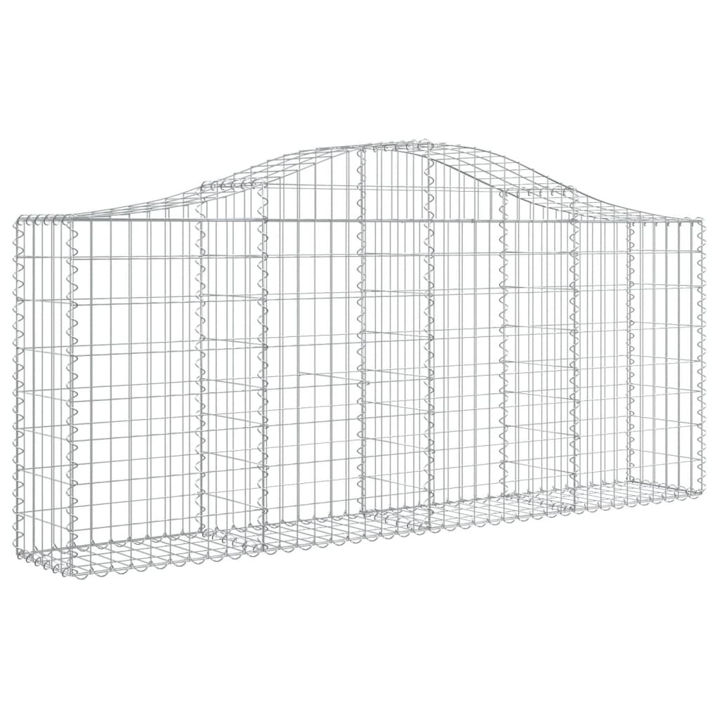 vidaXL Συρματοκιβώτιο Τοξωτό 200x30x80/100εκ. από Γαλβανισμένο Χάλυβα