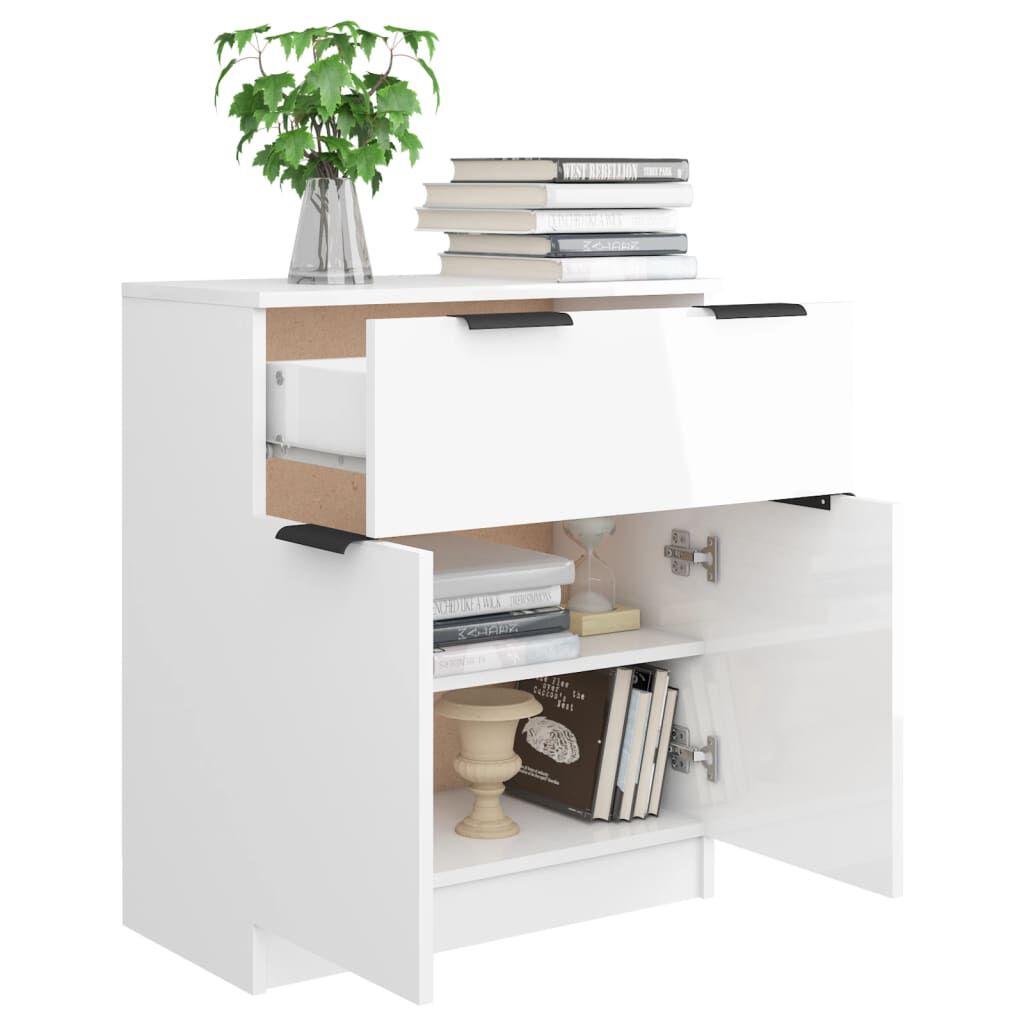 vidaXL Ντουλάπι Γυαλιστερό Λευκό 60 x 30 x70 εκ. Επεξεργασμένο Ξύλο