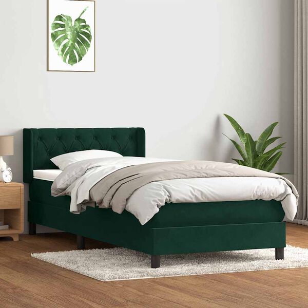 vidaXL Box Spring &kappa;&rho;&epsilon;&beta;ά&tau;&iota; &mu;&epsilon; &sigma;&tau;&rho;ώ&mu;&alpha; &sigma;&kappa;&omicron;ύ&rho;&omicron; &pi;&rho;ά&sigma;&iota;&nu;&omicron; 80x220&epsilon;&kappa;. &Beta;&epsilon;&lambda;&omicron;ύ&delta;&iota;&nu;&omicron;