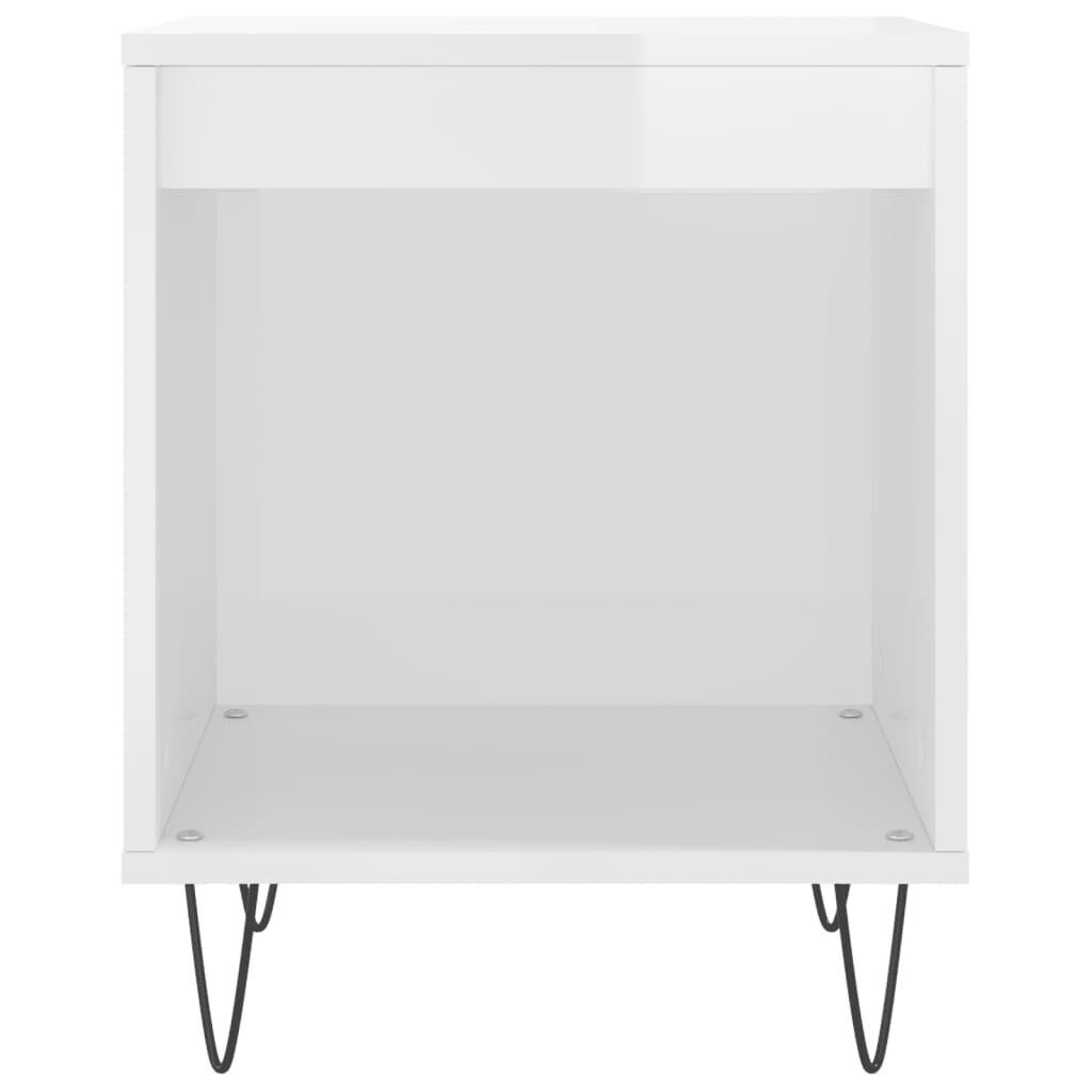 vidaXL Κομοδίνα 2 τεμ. Γυαλ. Λευκό 40 x 35 x 50 εκ. Επεξεργασμένο Ξύλο