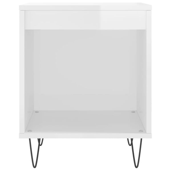 vidaXL Κομοδίνα 2 τεμ. Γυαλ. Λευκό 40 x 35 x 50 εκ. Επεξεργασμένο Ξύλο