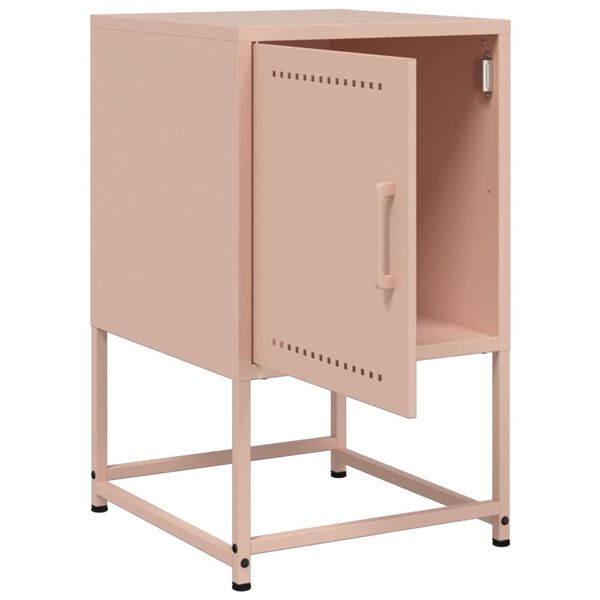 vidaXL Κομοδίνα 2 τεμ. Ροζ 36x39x60,5 εκ. από Χάλυβα
