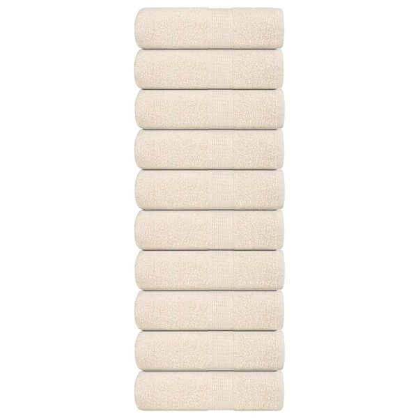 vidaXL Πετσέτες Πλυσίματος FROGN 10 τεμ. Κρεμ 30x30 εκ. 360 γρ./μ²